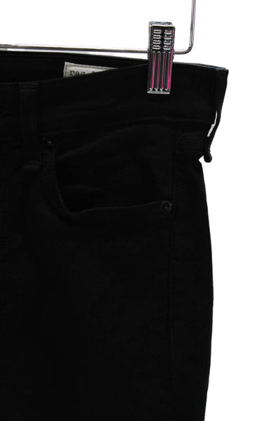Rag & Bone Womens Ankle Jeans Black Mid Rise Modal Size 25