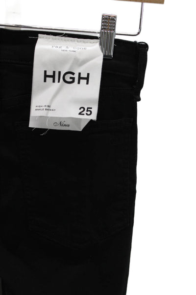 Rag & Bone Womens Ankle Jeans Black Mid Rise Modal Size 25