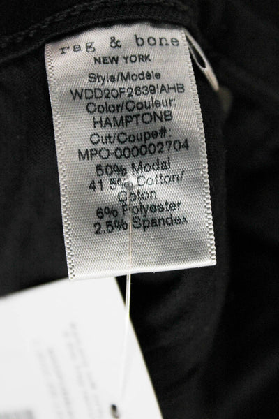 Rag & Bone Womens Ankle Jeans Black Mid Rise Modal Size 25