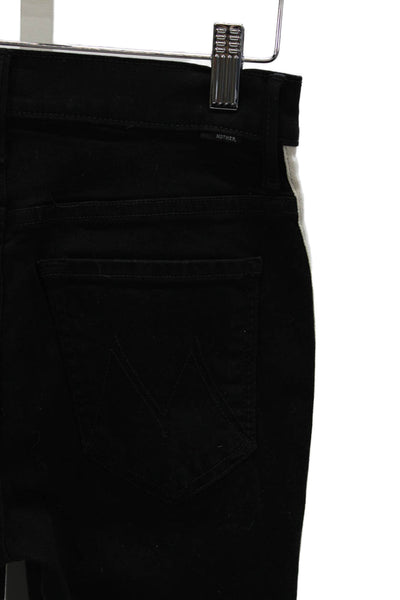 Mother Womens Cropped High Rise Black Jeans Size 26