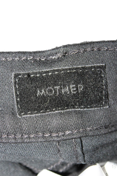 Mother Womens Cropped High Rise Black Jeans Size 26