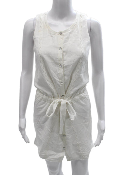 Rag & Bone Womens Romper White Cotton Sleeveless Round Neck Size 0
