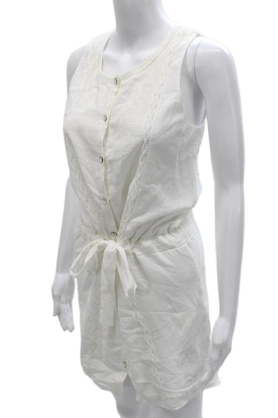 Rag & Bone Womens Romper White Cotton Sleeveless Round Neck Size 0