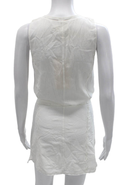 Rag & Bone Womens Romper White Cotton Sleeveless Round Neck Size 0