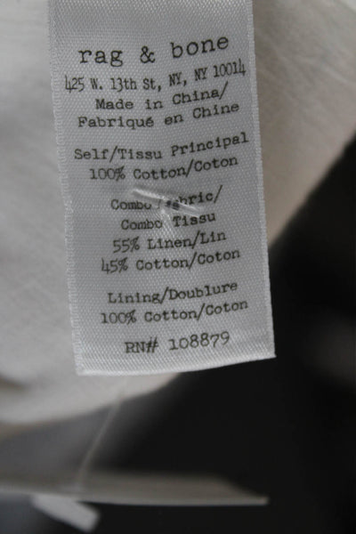 Rag & Bone Womens Romper White Cotton Sleeveless Round Neck Size 0