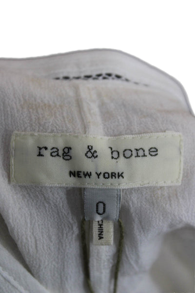 Rag & Bone Womens Romper White Cotton Sleeveless Round Neck Size 0