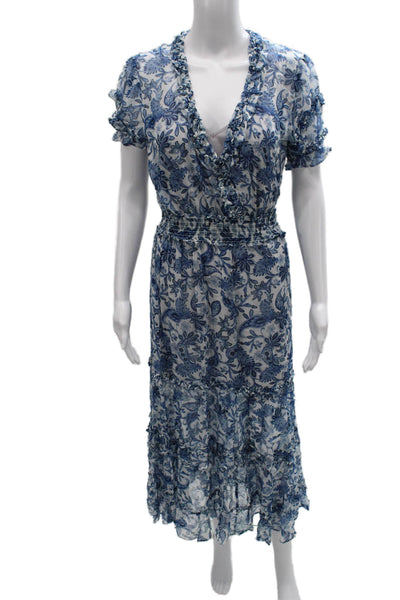 Generation Love Women Maxi Paisley Multicolor Dress Short Sleeve Size XS