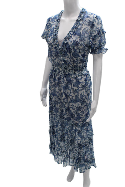 Generation Love Women Maxi Paisley Multicolor Dress Short Sleeve Size XS