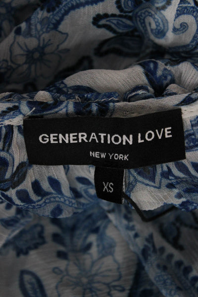 Generation Love Women Maxi Paisley Multicolor Dress Short Sleeve Size XS