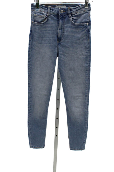 Zara Women Skinny High Waist Denim Jeans Blue Size 4