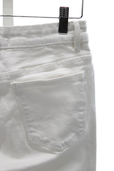 Zara Women White High Waist Straight Jeans Cotton Size 6