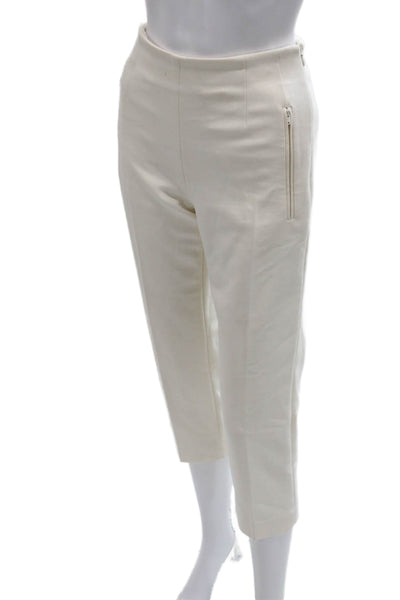 Club Monaco Womens Ivory Polyester Capri Pants Zip Size 0