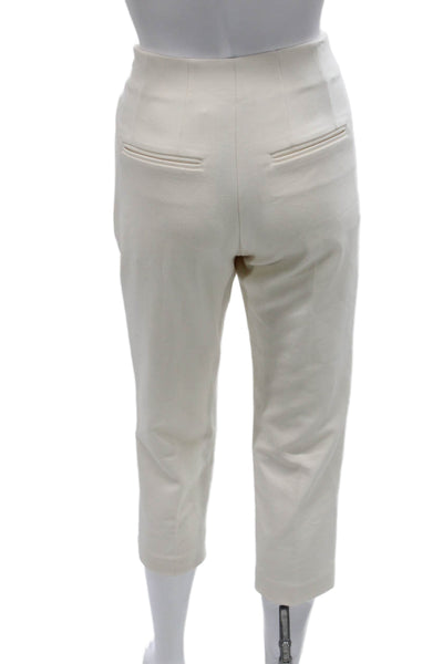 Club Monaco Womens Ivory Polyester Capri Pants Zip Size 0