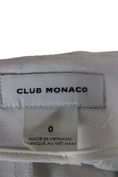 Club Monaco Womens Ivory Polyester Capri Pants Zip Size 0
