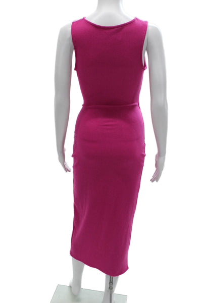 Fore Womens Bodycon Pink V-Neck Sleeveless Long Dress Size S