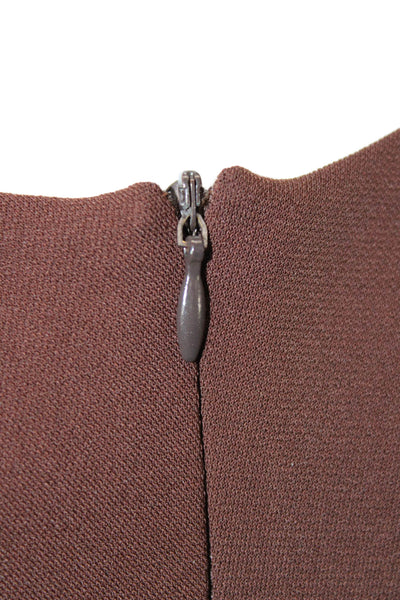 Zara Womens Bodycon Dress Brown Sleeveless Round Neck Zip Size S