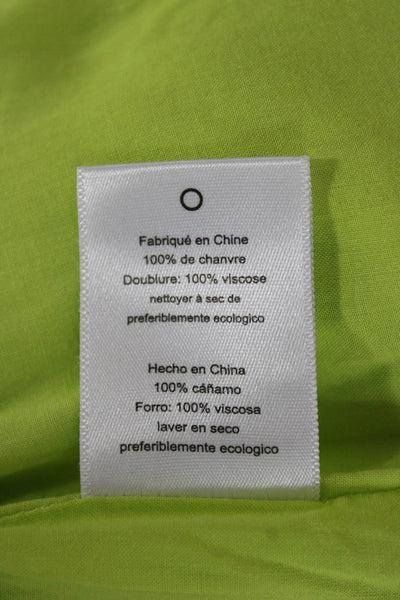Mara Hoffman Women Pencil Dress Green Hemp Sweetheart Sleeveless Midi Size 00