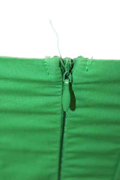 Olivaceous Women Fit & Flare Dress Green Square Neck Cotton Sleeveless Size S