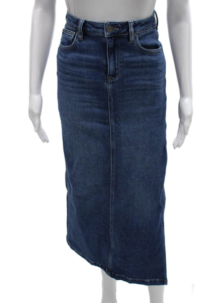 Hidden Women Straight Pencil Skirt Blue Cotton Blend Long Size XS