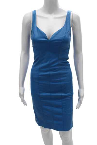 Pinko Womens Blue Bodycon V-Neck Sleeveless Short Dress Polyester Size S
