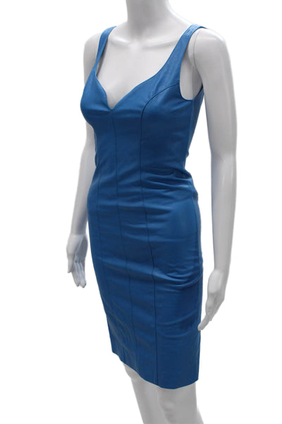 Pinko Womens Blue Bodycon V-Neck Sleeveless Short Dress Polyester Size S