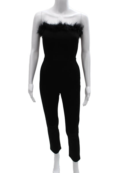 Lovers + Friends Women Black Sweetheart Sleeveless Rayon Jumpsuit Zip Size XS