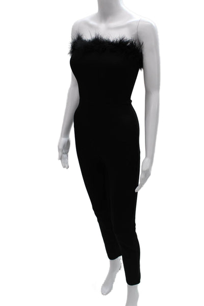Lovers + Friends Women Black Sweetheart Sleeveless Rayon Jumpsuit Zip Size XS