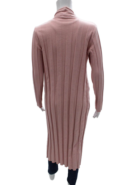 Stateside Women Pink Striped V-Neck Cotton Long Sleeve Cardigan Size S