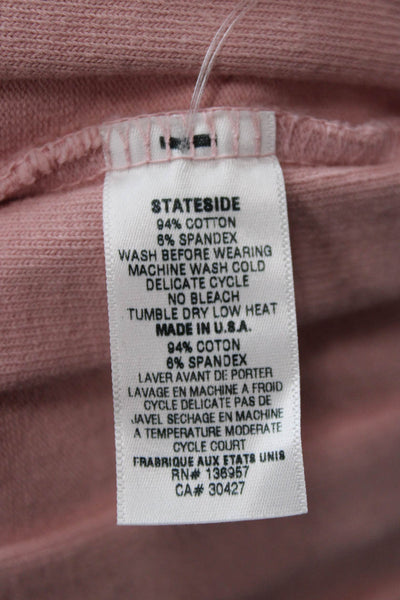 Stateside Women Pink Striped V-Neck Cotton Long Sleeve Cardigan Size S