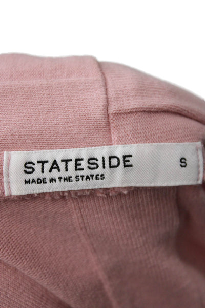 Stateside Women Pink Striped V-Neck Cotton Long Sleeve Cardigan Size S