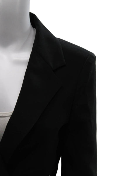 Amanda Uprichard Womens Basic Jacket Black Polyester Tie Long Sleeve Size S
