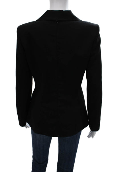 Amanda Uprichard Womens Basic Jacket Black Polyester Tie Long Sleeve Size S