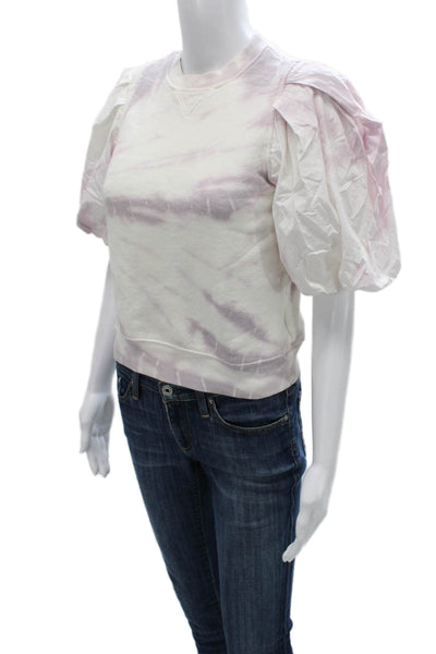 Ulla Johnson Womens Pullover Batik Cotton Crew Neck Short Sleeve White Size 0P