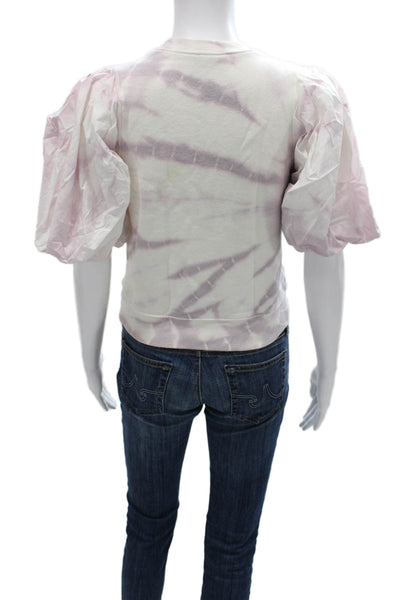 Ulla Johnson Womens Pullover Batik Cotton Crew Neck Short Sleeve White Size 0P