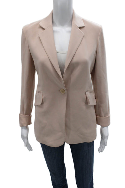 Theory Women Beige Long Sleeve Button Blazer Triacetate Size 4