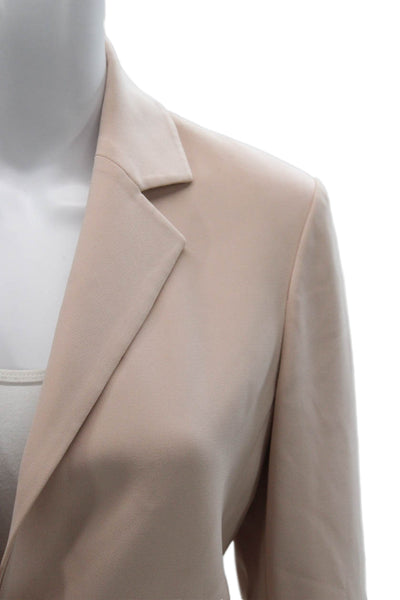 Theory Women Beige Long Sleeve Button Blazer Triacetate Size 4