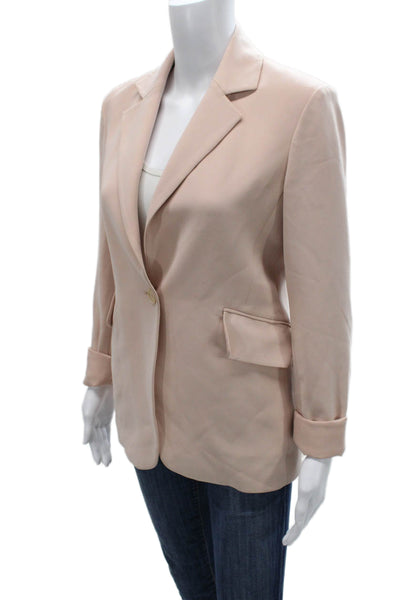 Theory Women Beige Long Sleeve Button Blazer Triacetate Size 4