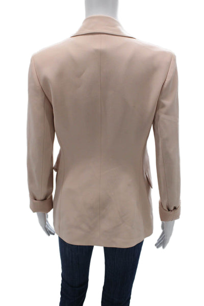 Theory Women Beige Long Sleeve Button Blazer Triacetate Size 4
