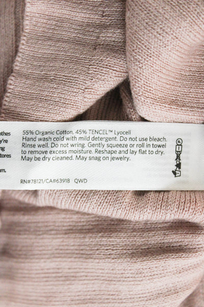Eileen Fisher Women Organic Cotton Striped Crew Neck Pullover Pink Size XS
