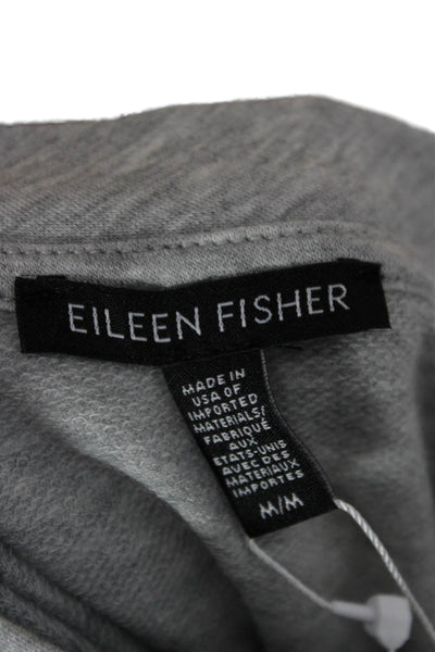 Eileen Fisher Women Tunic T-Shirt Gray Long Sleeve Round Neck Tencel Size M