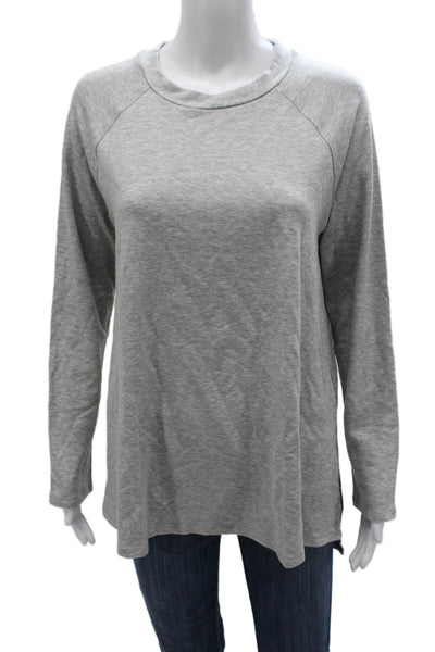 Eileen Fisher Women Gray Tunic Long Sleeve Crew Neck Petite Size S