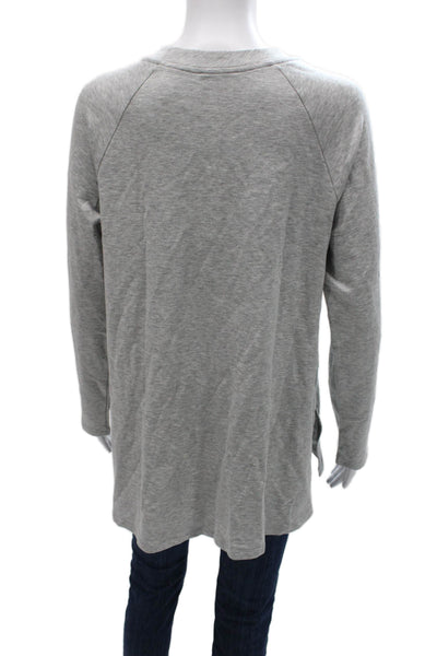 Eileen Fisher Women Gray Tunic Long Sleeve Crew Neck Petite Size S