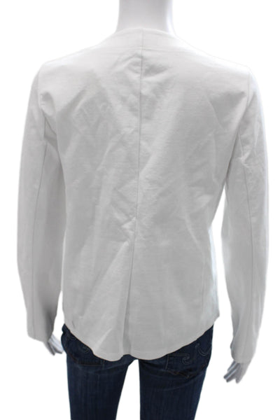 Eileen Fisher Womens Basic Jacket White Long Sleeve Zip Size XS