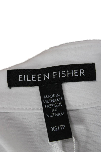 Eileen Fisher Womens Basic Jacket White Long Sleeve Zip Size XS