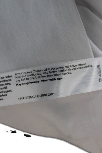 Eileen Fisher Women White Basic Jacket Zip Long Sleeve Organic Cotton Size S