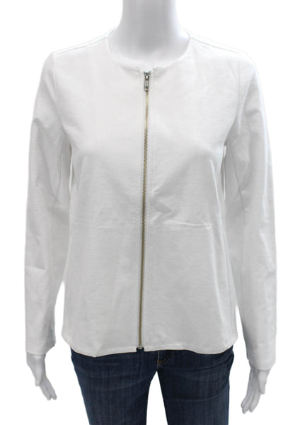 Eileen Fisher Women Basic Jacket White Zip Long Sleeve Petites Size 2XS