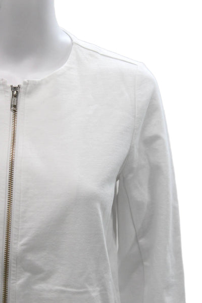 Eileen Fisher Women Basic Jacket White Zip Long Sleeve Petites Size 2XS