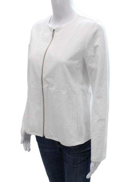 Eileen Fisher Women Basic Jacket White Zip Long Sleeve Petites Size 2XS