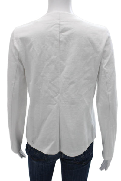 Eileen Fisher Women Basic Jacket White Zip Long Sleeve Petites Size 2XS