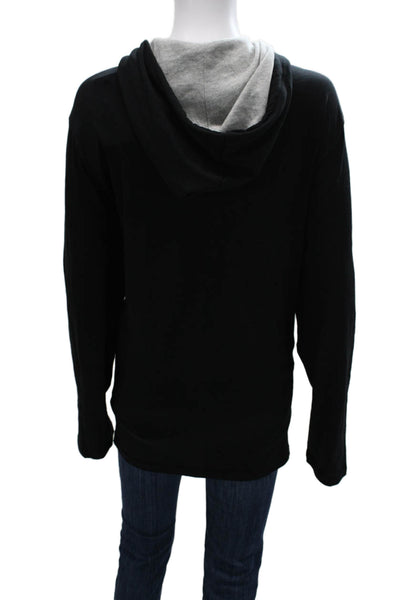 Polo Ralph Lauren Mens Black Cotton Pullover Hoodie Crewneck Long Sleeve Size M